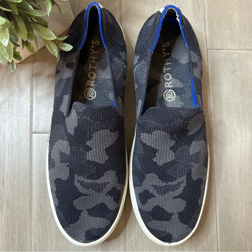Rothy’s The Original Slip On Sneakers Black/Grey Camo Womens 10.5 - Picture 6 of 13